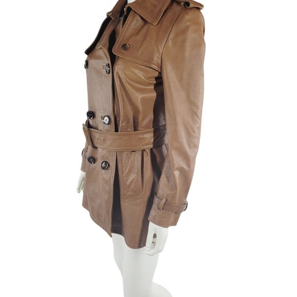 Gucci Brown Belted Leather Jacket - Picture 3 of 10